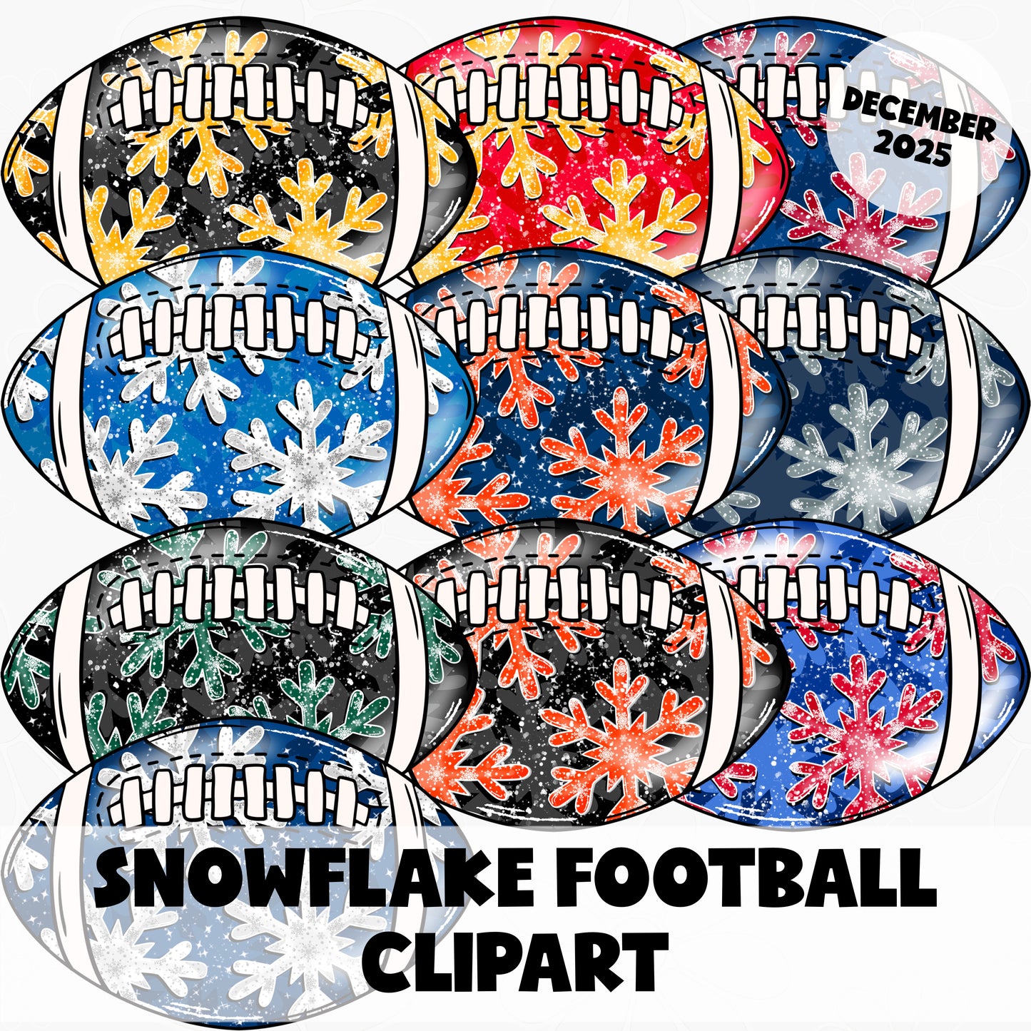 Football Snowflae Clipart | December 25