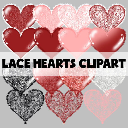 Lacey Hearts Clipart | JAN 26