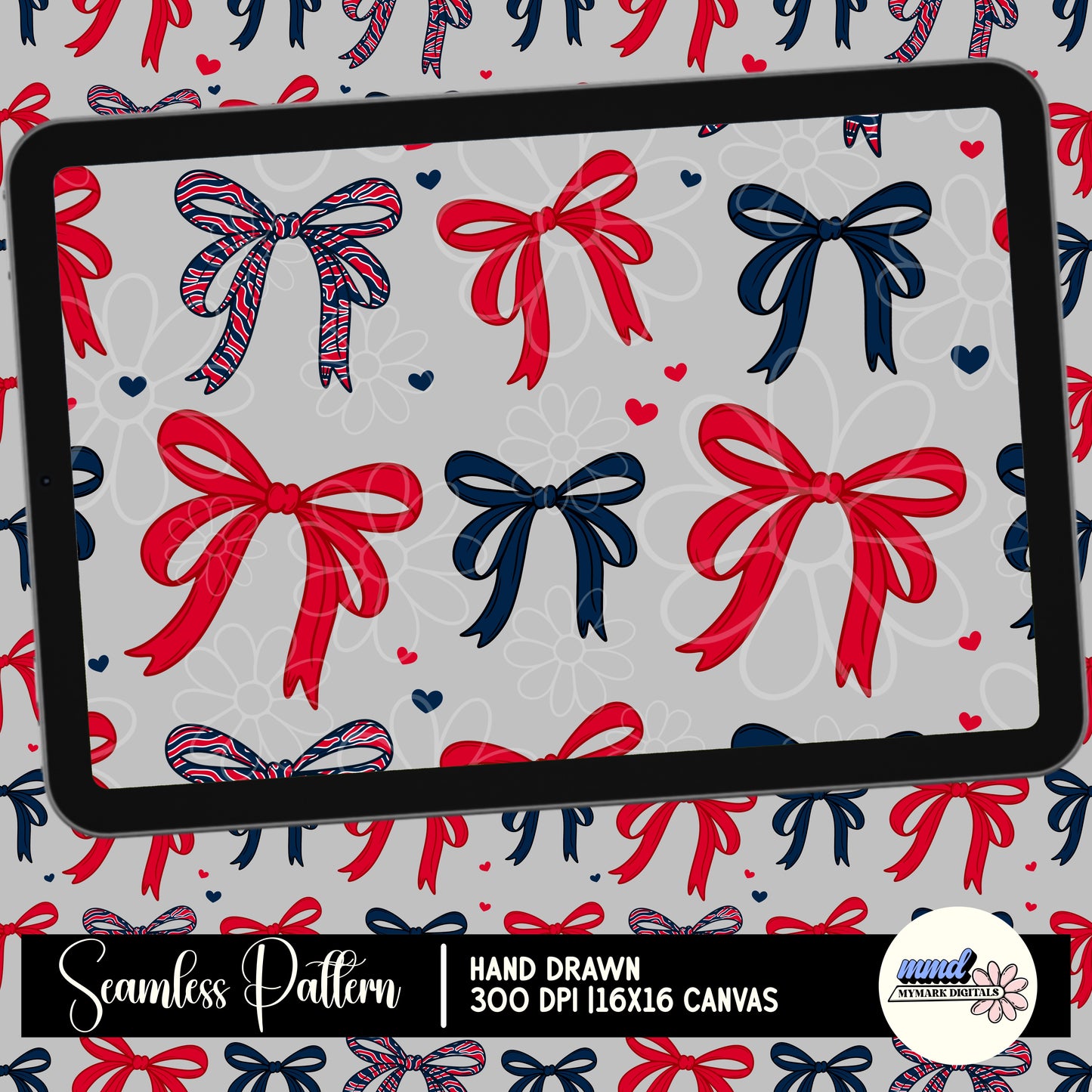 New England Bow Seamless | Repeating Pattern | January 26
