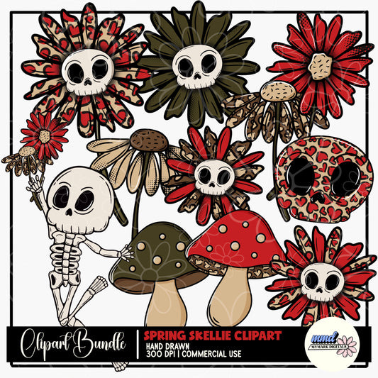 Spring Skellies Clipart | FEB CLIPART 26