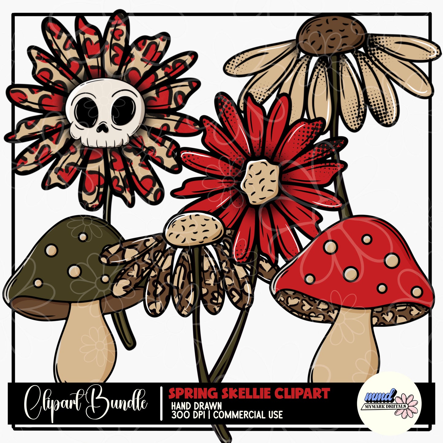 Spring Skellies Clipart | FEB CLIPART 26