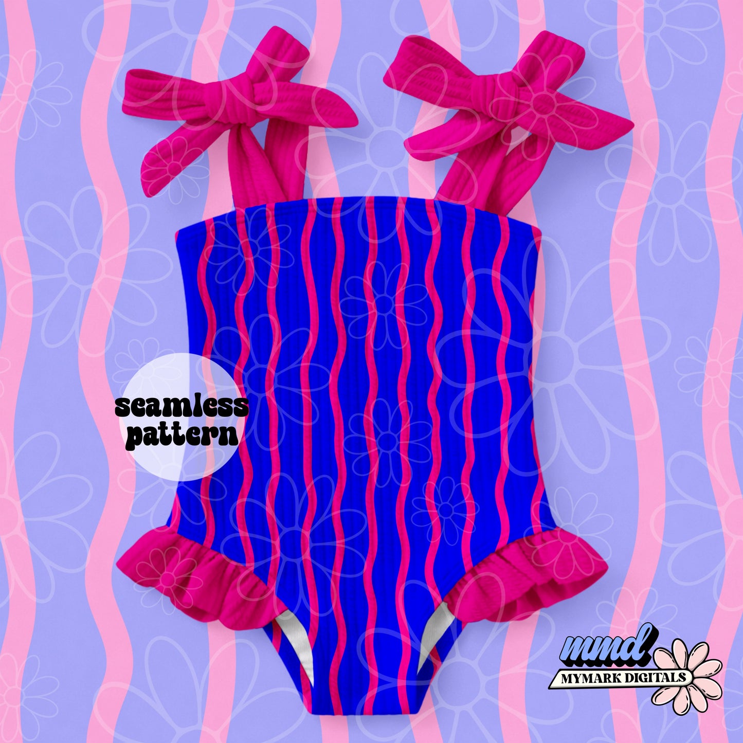 Wavy Neon Seamless | Swim Safe | Repeating Pattern | February 26