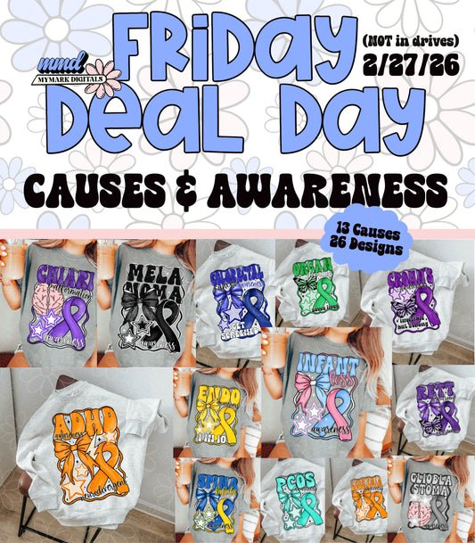 FRIDAY DEAL DAY COMPLETE BUNDLE | 26 Digitals - 13 Causes | 2/27/26