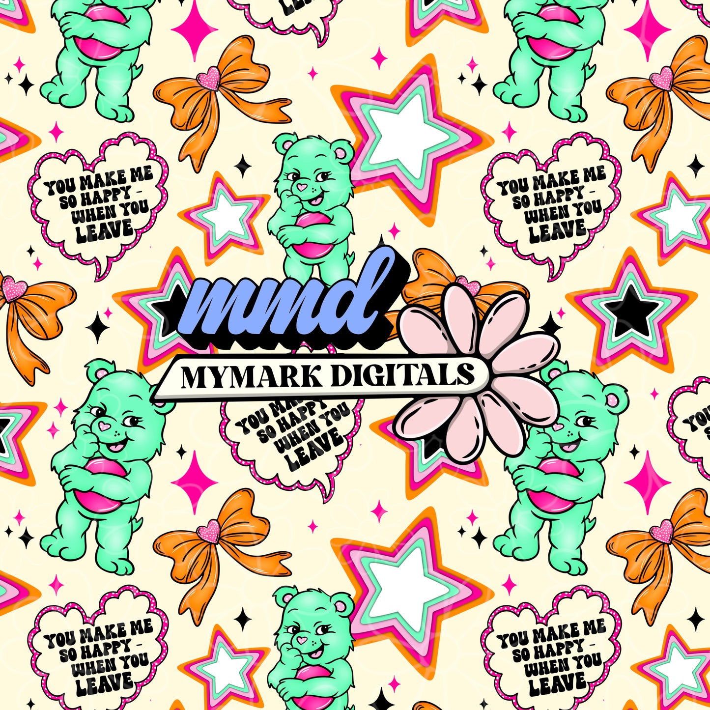 Snarky Bear Seamless | Repeating Pattern | FDD