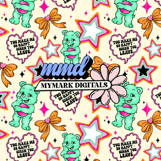 Snarky Bear Seamless | Repeating Pattern | FDD