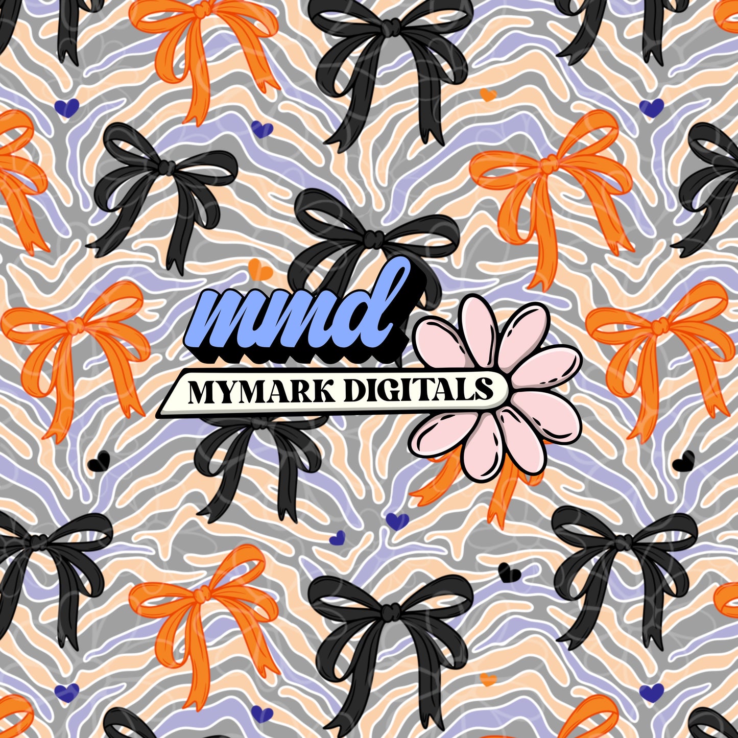 Buffalo Lacrosse Spirit Stripes and Bows Seamless | Repeating Pattern