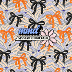 Buffalo Lacrosse Spirit Stripes and Bows Seamless | Repeating Pattern