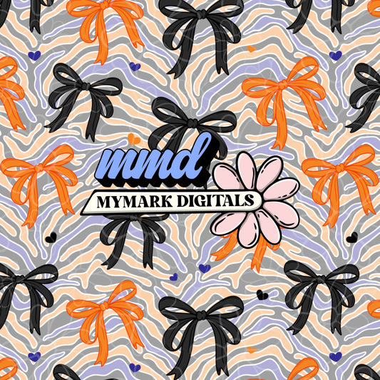 Buffalo Lacrosse Spirit Stripes and Bows Seamless | Repeating Pattern