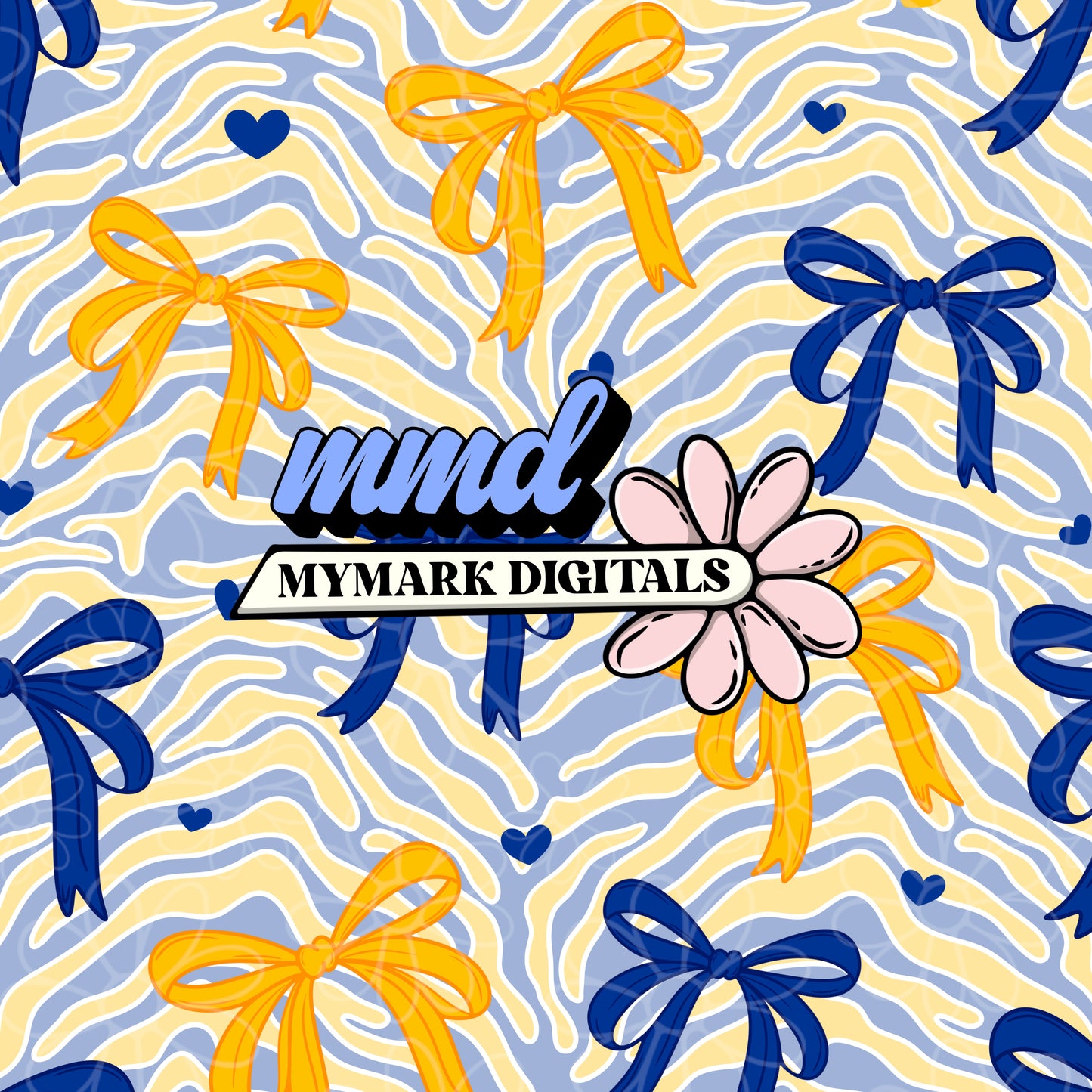 Buffalo Hockey Spirit Stripes and Bows Seamless | Repeating Pattern