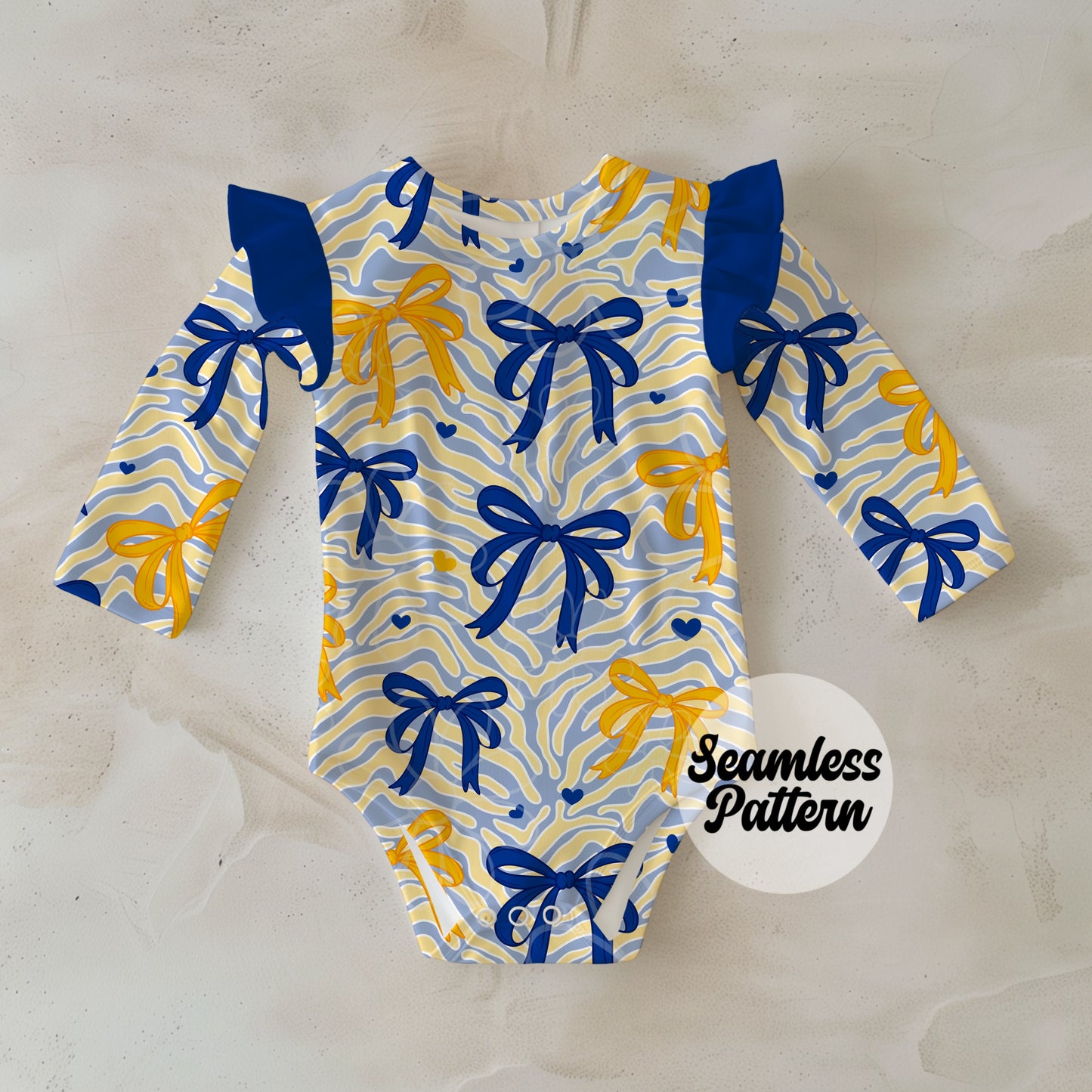 Buffalo Hockey Spirit Stripes and Bows Seamless | Repeating Pattern