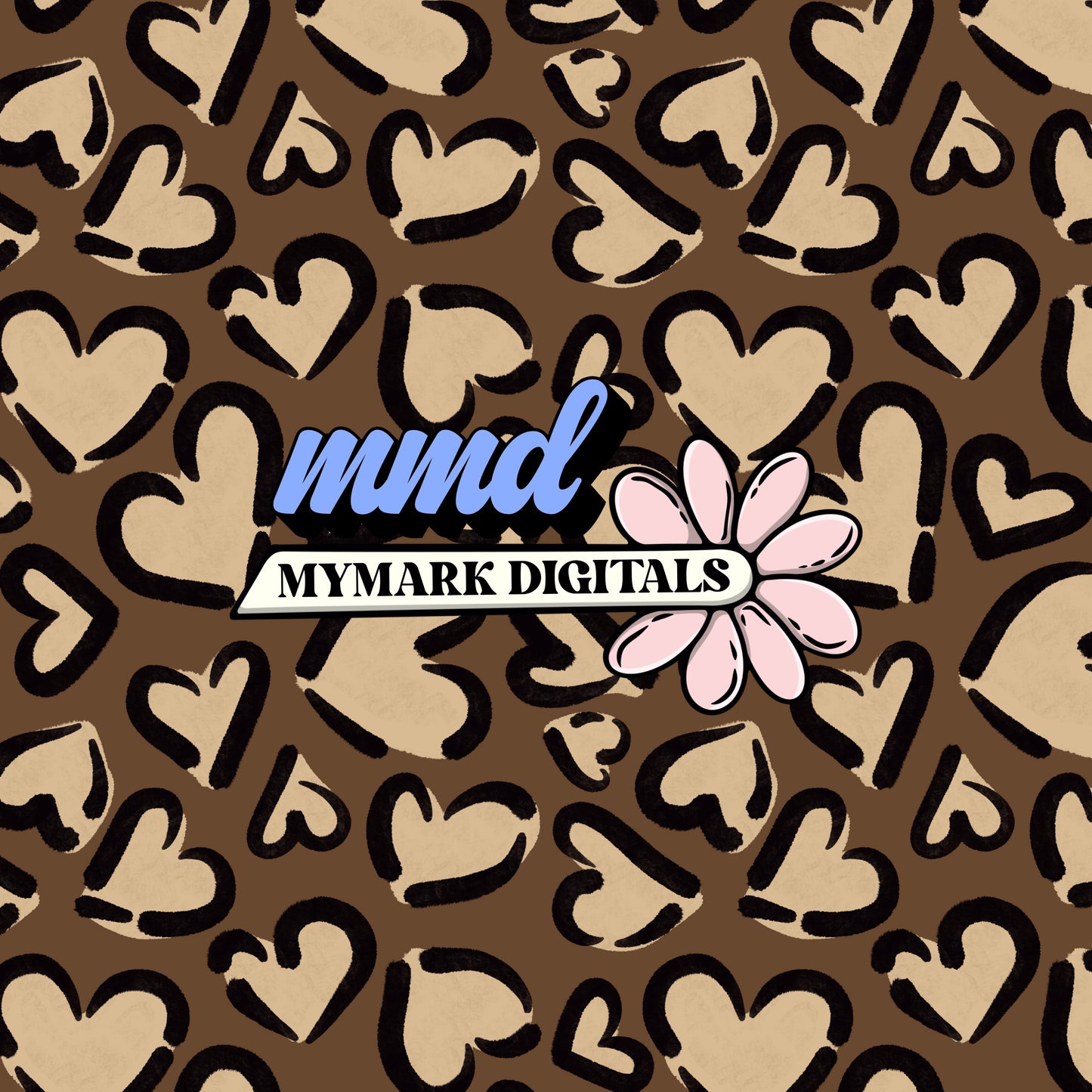 Cheetah Hearts Seamless | Neutral Combo | Repeating Pattern