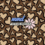 Cheetah Hearts Seamless | Neutral Combo | Repeating Pattern