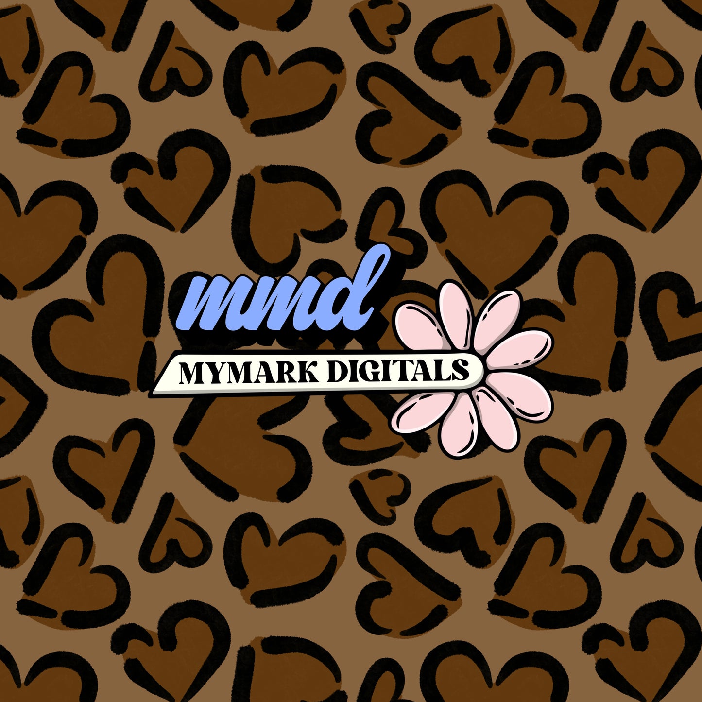 Cheetah Hearts Seamless | Neutral Combo | Repeating Pattern