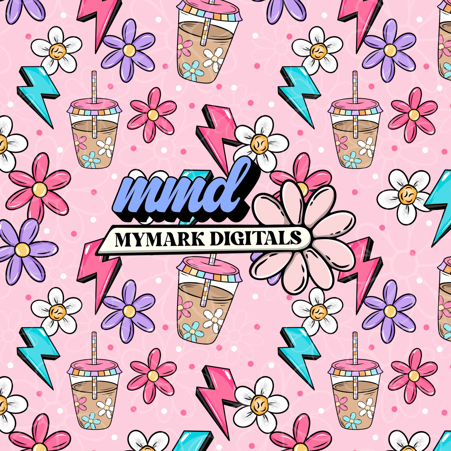 Electric Caffeine Seamless | Repeating Pattern