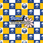 Buffalo Hockey Checker Seamless | Repeating Pattern