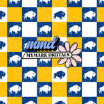 Buffalo Hockey Checker Seamless | Repeating Pattern