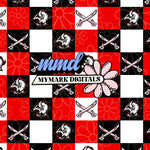 Retro Buffalo Hockey Checker Seamless | Repeating Pattern