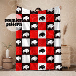 Retro Buffalo Hockey Checker Seamless | Repeating Pattern