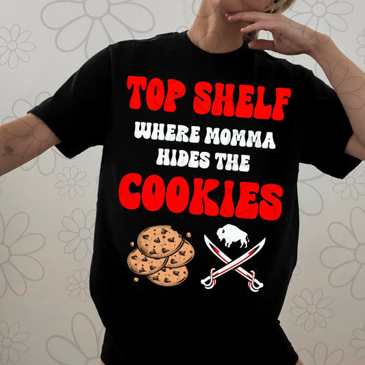 Top Shelf Where Momma Hides The Cookies | PNG | Buffalo Hockey Retro