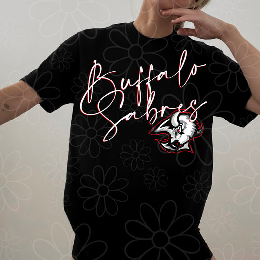 Cursive Retro Buffalo Hockey | PNG |