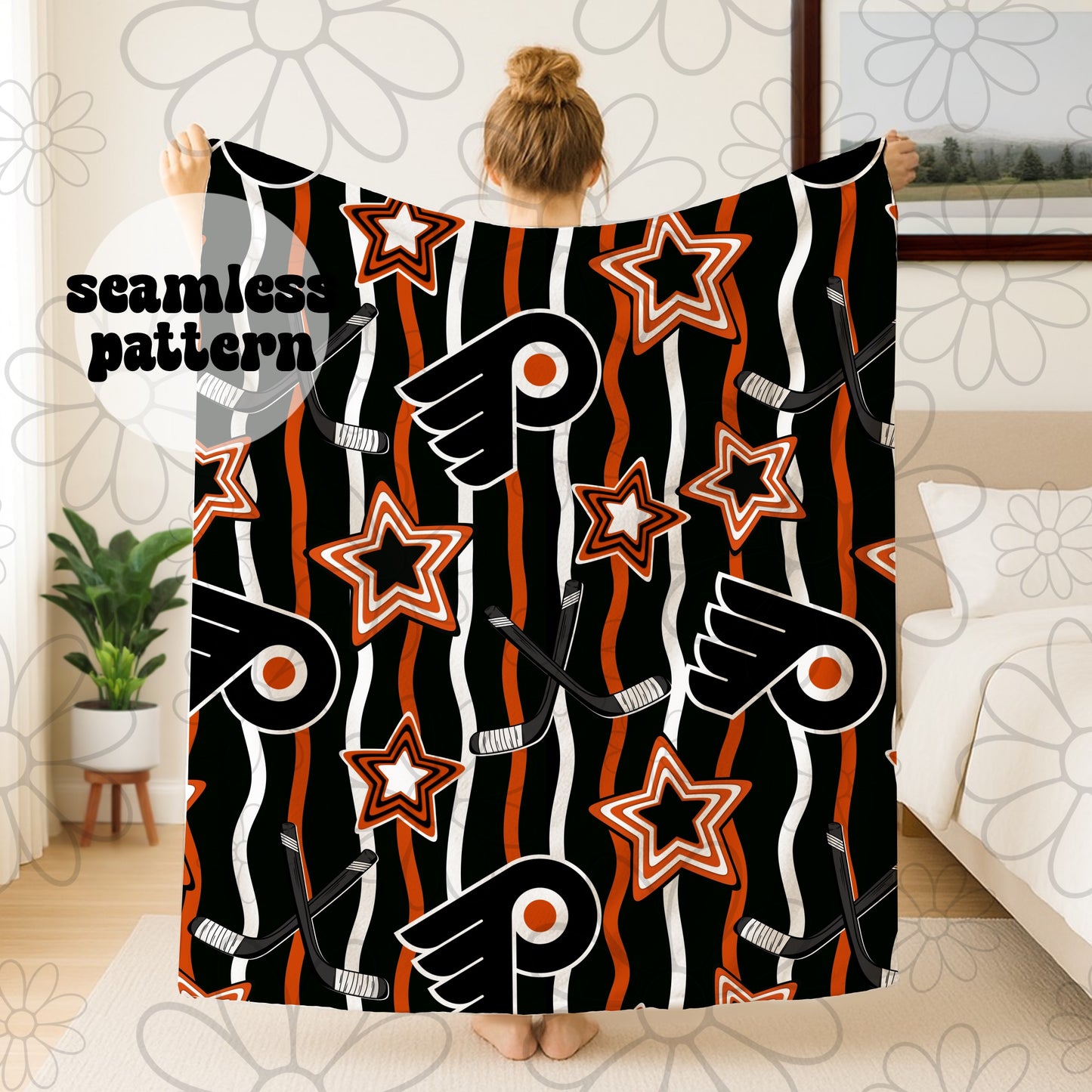 Philly Hockey Wavy Line Seamless | Repeating Pattern
