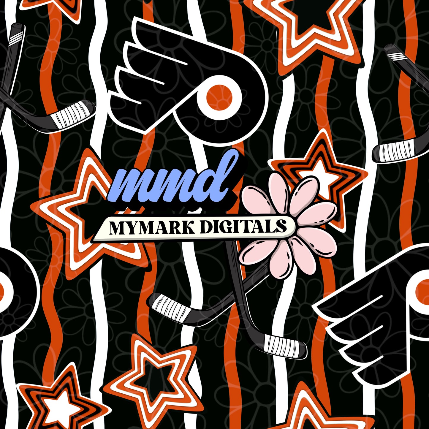 Philly Hockey Wavy Line Seamless | Repeating Pattern