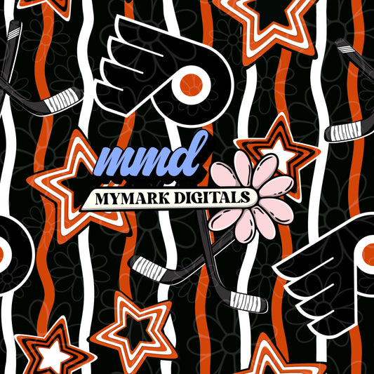 Philly Hockey Wavy Line Seamless | Repeating Pattern