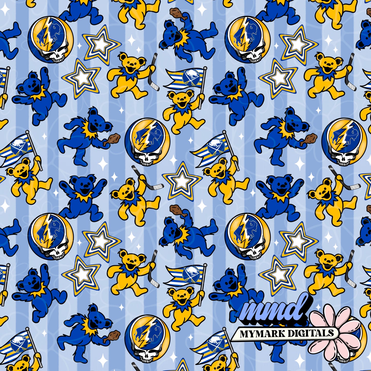 Buffalo Hockey Grateful Seamless | Repeating Pattern