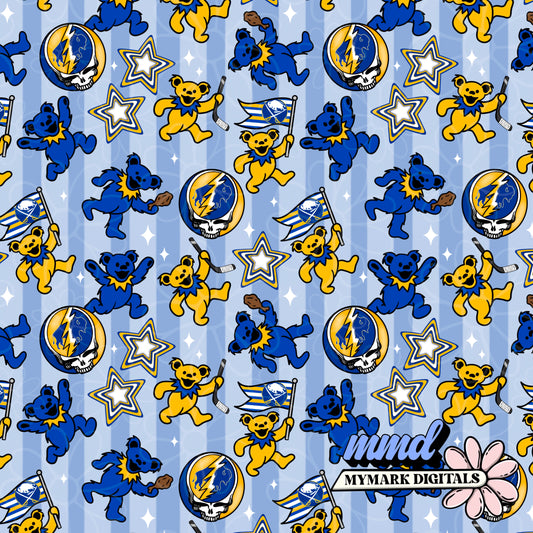 Buffalo Hockey Grateful Seamless | Repeating Pattern