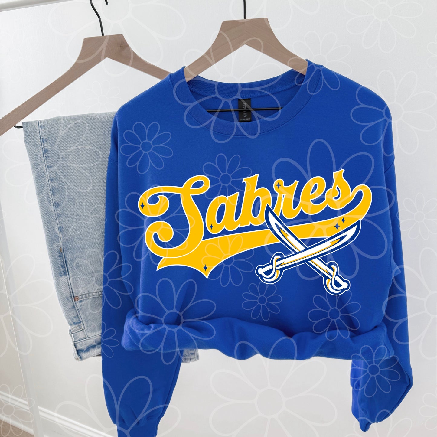 Retro Word Buffalo Hockey | PNG |