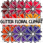 Glitter Floral Clipart | September Clipart 25