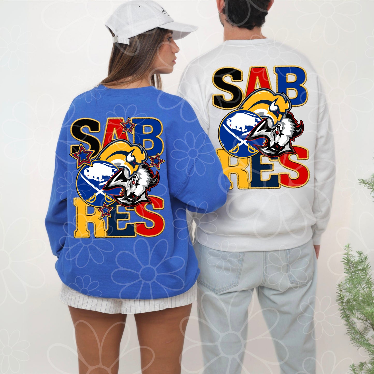 Triple Buffalo Hockey | PNG | Faux Embroidery & Pocket Print