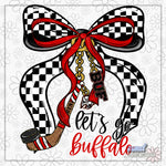 Bow Keychain Charm Buffalo Hockey | PNG | Retro
