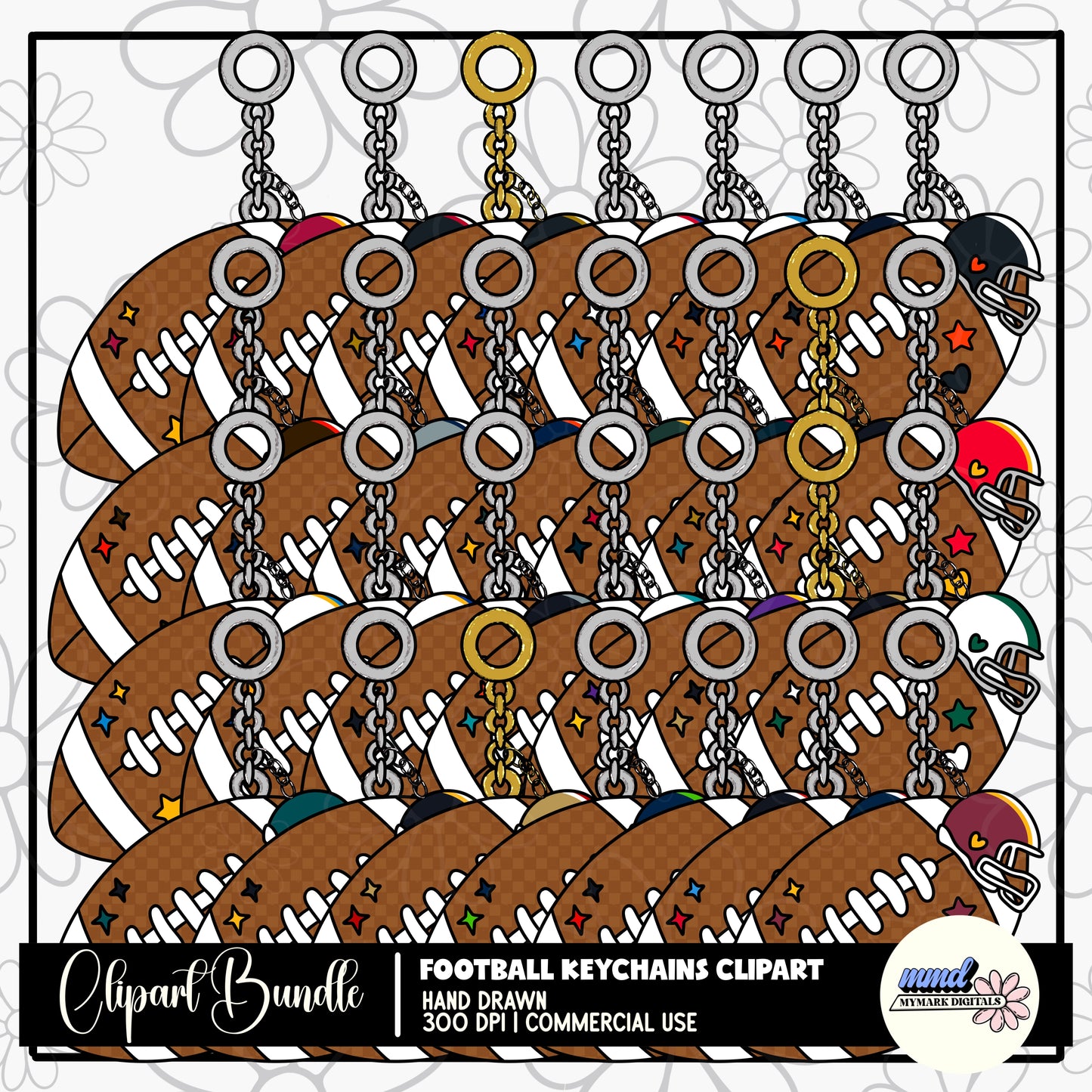 Football Keychains Clipart