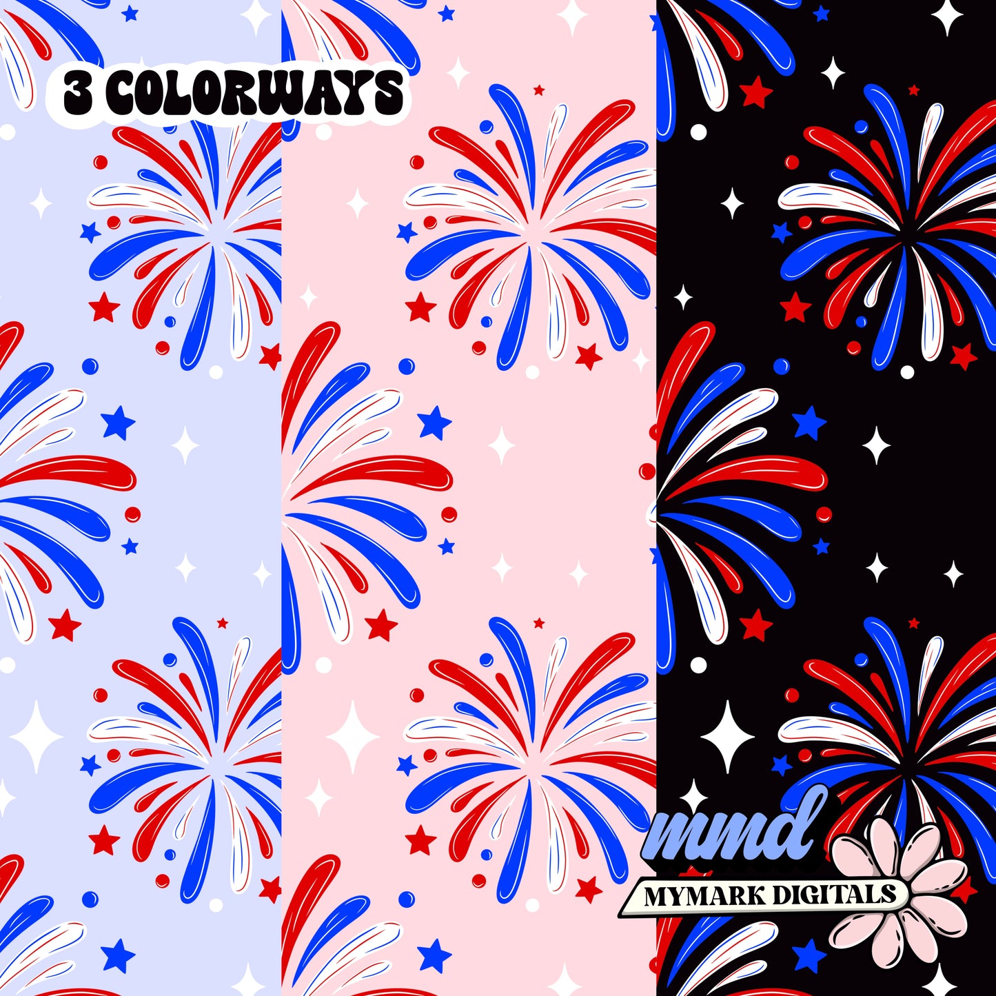 Fireworks Seamless | Repeating Pattern