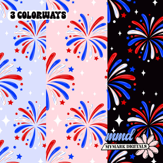 Fireworks Seamless | Repeating Pattern
