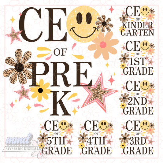 CEO of School - Multiple Grade Options - Bundle Option | PNG