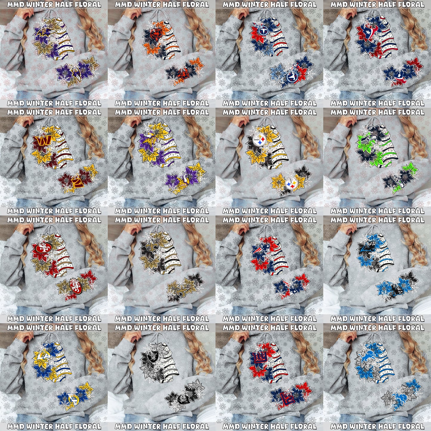 Pro Winter Half Floral | Bundle Available | PNG