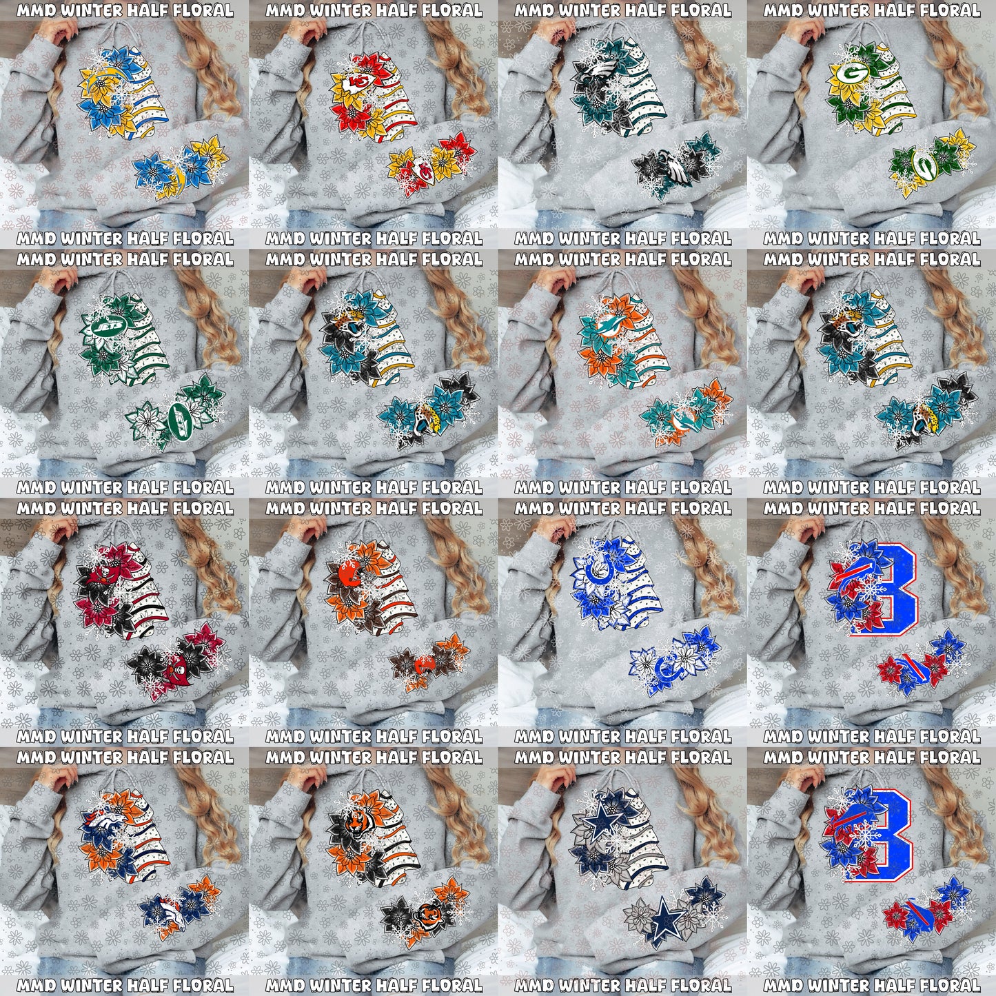 Pro Winter Half Floral | Bundle Available | PNG