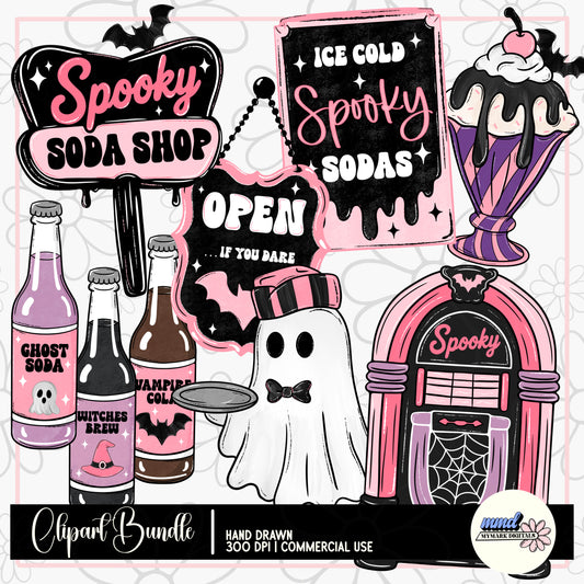 Retro Spooky Diner Clipart | July 2026