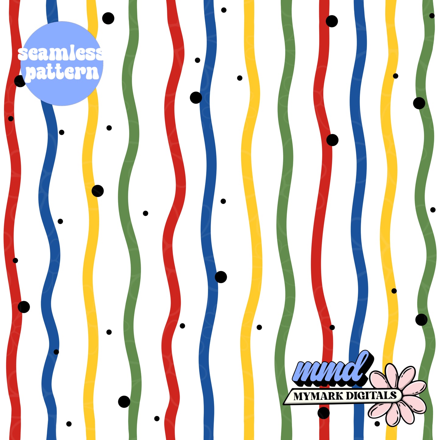 Wavy Primary Seamless | Repeating Pattern  | July 2026