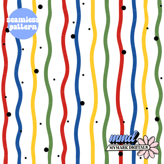 Wavy Primary Seamless | Repeating Pattern  | July 2026
