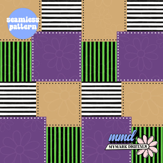 Patchwork Witches Brew Seamless | Repeating Pattern  | July 2026