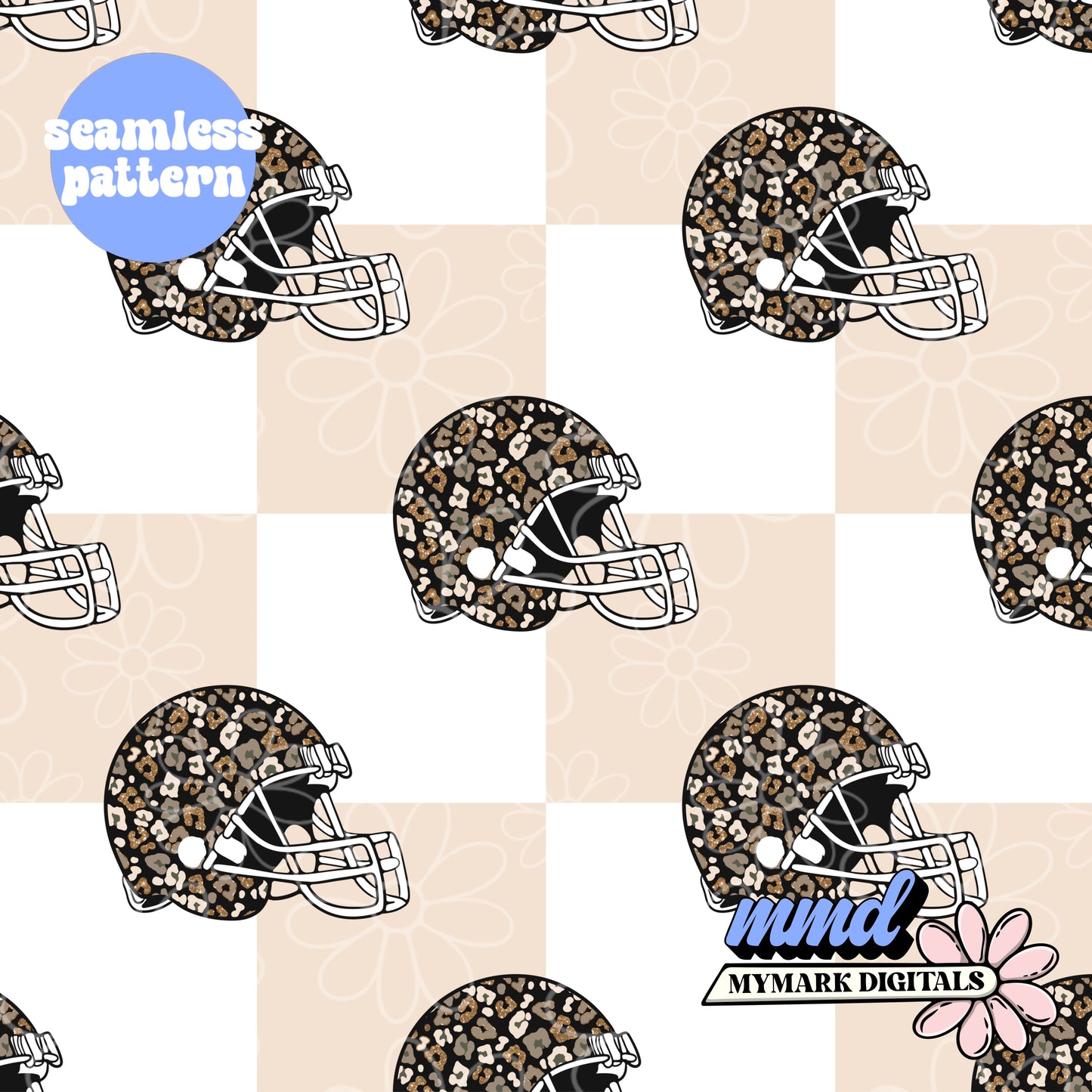 Glitter Football Checker Seamless | Repeating Pattern  | July 2026