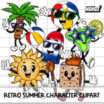 RETRO SUMMER CHARACTER CLIPART - May 25’