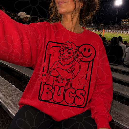 Bucs Mascot Frame | Single Color | Colorable - NOT for RESALE as DIGITAL | PNG