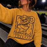 Bulldogs Mascot Frame | Single Color | Colorable - NOT for RESALE as DIGITAL | PNG