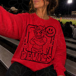 Devils Mascot Frame | Single Color | Colorable - NOT for RESALE as DIGITAL | PNG