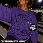 Dragons Mascot Frame | Single Color | Colorable - NOT for RESALE as DIGITAL | PNG