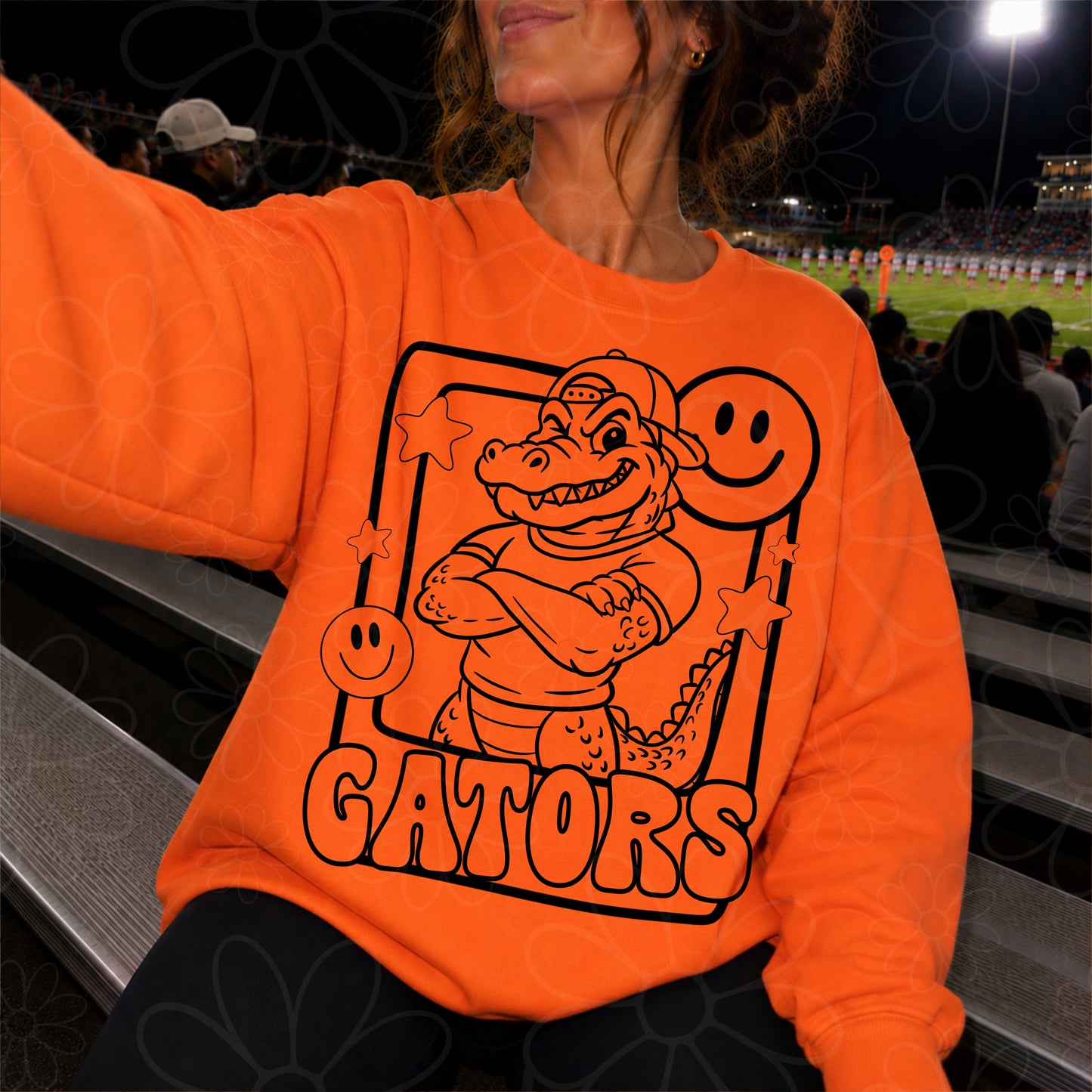 Gators Mascot Frame | Single Color | Colorable - NOT for RESALE as DIGITAL | PNG
